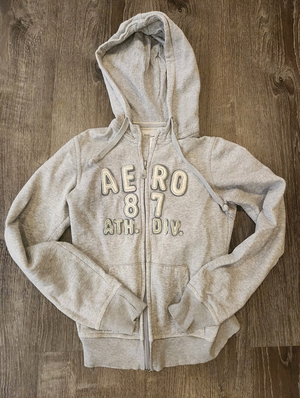 Y2K Aeropostale Light Gray Zip Hoodie